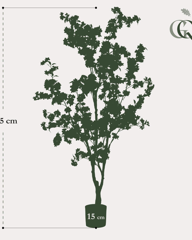 Kunstplant - Prunus - Kersenbloesem - Wit - ↕ 175cm