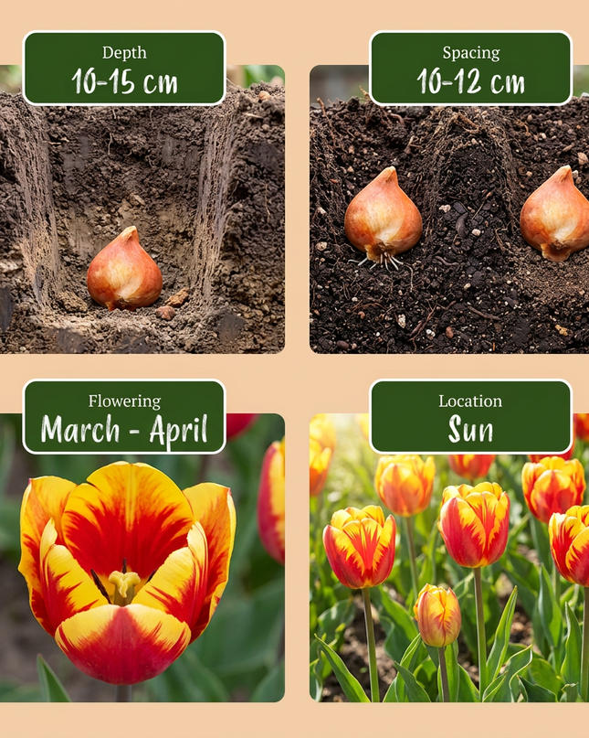 140x Tulipa Triumph Mix - Triumph-Tulpenmischung - Diversen - Frühjahrsblüher - Zwiebelgröße 11/17