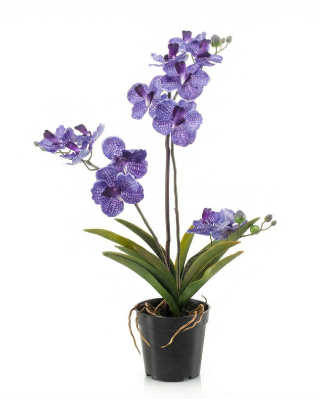 Artificial orchid plant purple in pot - 60 cm