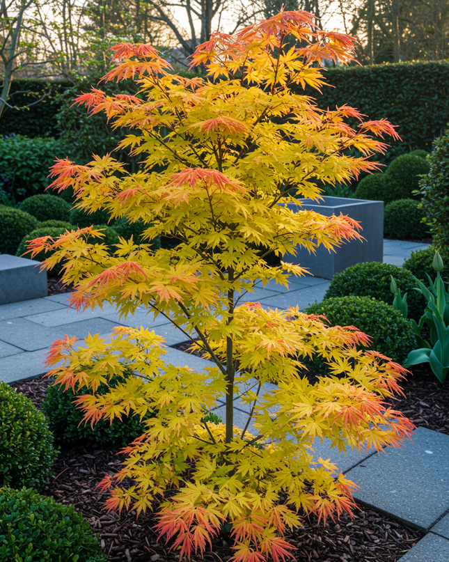 Érable du Japon - Acer palmatum Orange Dream - Orange - 2 Plantes - Caduc - Pot 19cm Hauteur 70cm