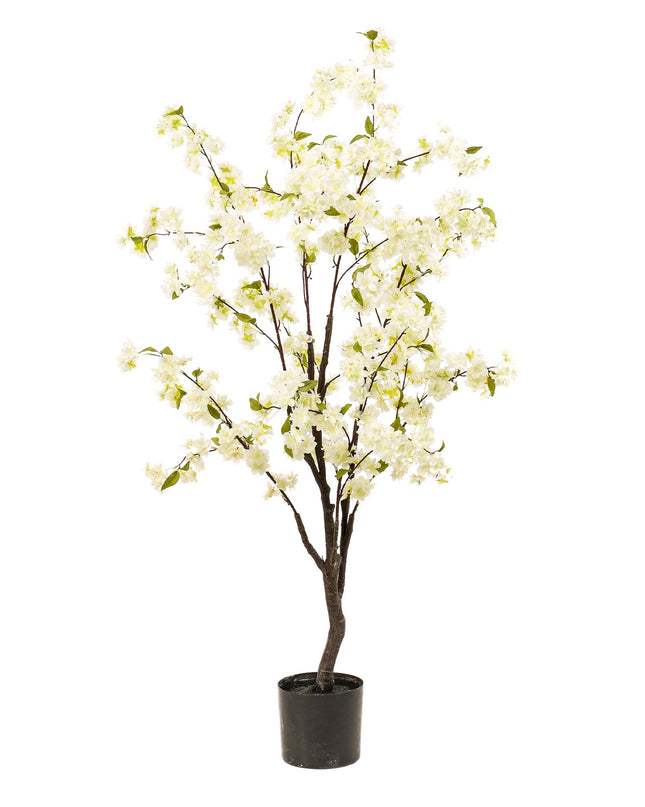 Kunstplant - Prunus - Kersenbloesem - Wit - ↕ 135cm