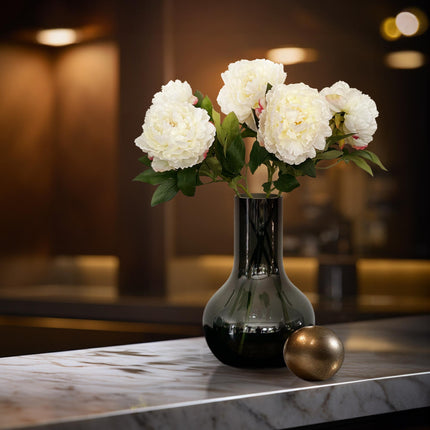 Kunstbloemen Peonies Crème - 5 stuks - 65cm