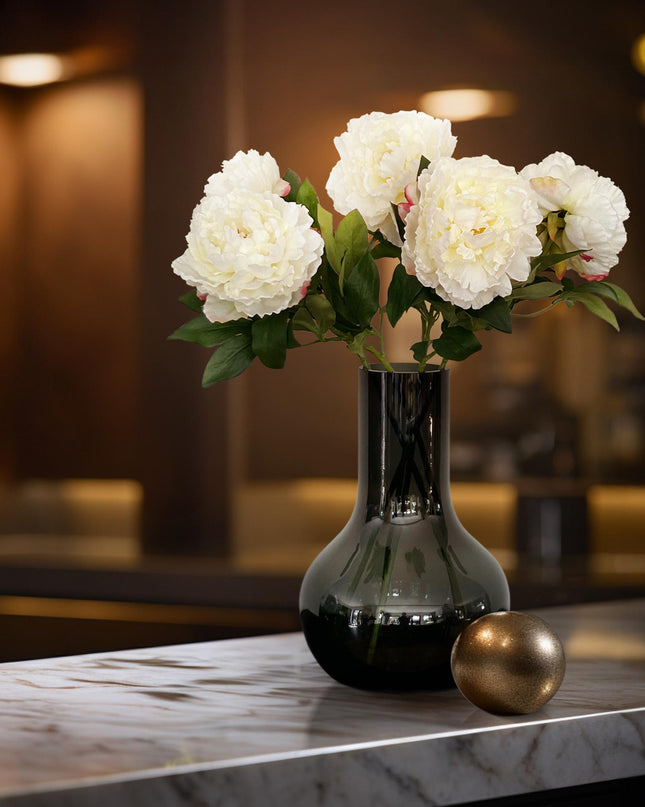 Kunstbloemen Peonies Crème - 5 stuks - 65cm