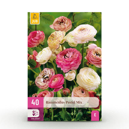 Bloembollen - Ranunculus Pastel Mix - Diversen Kleuren - 40 stuks - Bolmaat 5/6 - XXL Pack