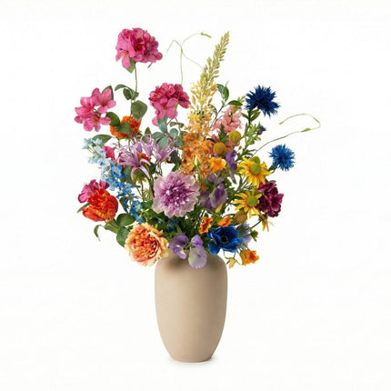 Flores artificiales - ramo Armonía de Verano Deluxe - 19 tallos - ↑ 100 cm - Flores de seda