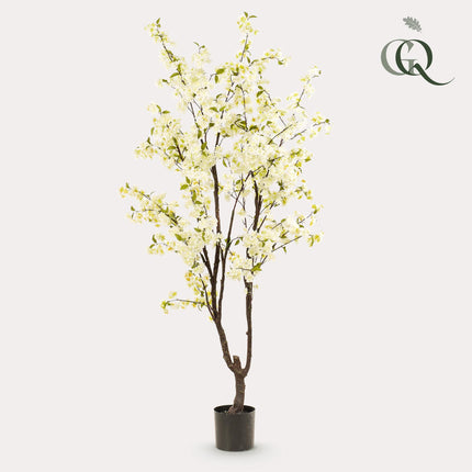 Kunstplant - Prunus - Kersenbloesem - Wit - ↕ 210cm