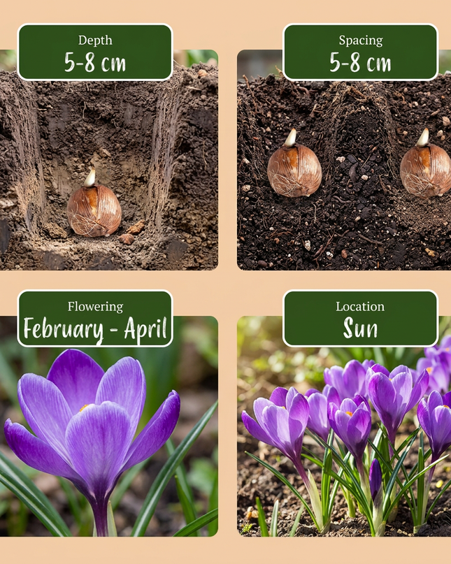 120x Crocus Blue - Blauer Krokus - Blau - Verwilderungszwiebel - Zwiebelgröße 7/8