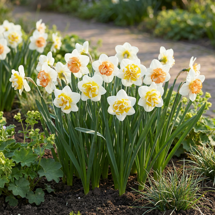 40x Daffodil Macaron Bloss - Narcissus Macaron Bloss - White and Yellow - Spring-flowering - Bulb size 12/14