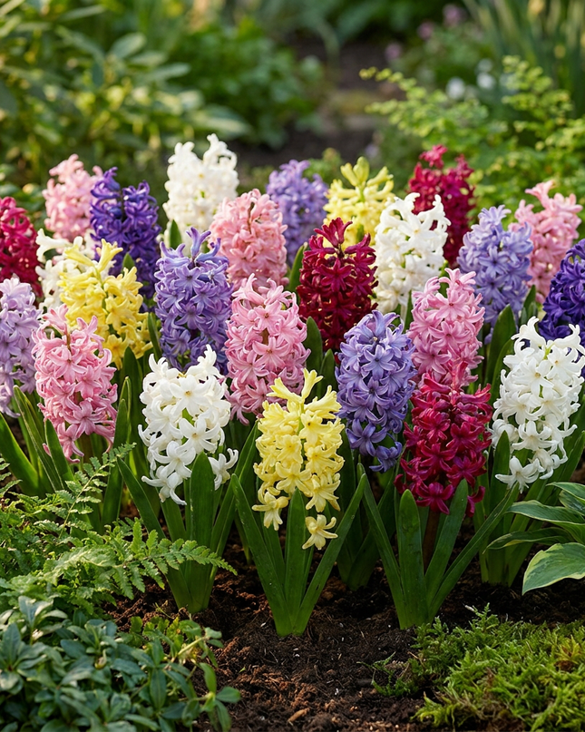 80x Hyacinthus mix - Mezcla de jacintos - Varios - Planta de floración primaveral - Tamaño del bulbo 14/15