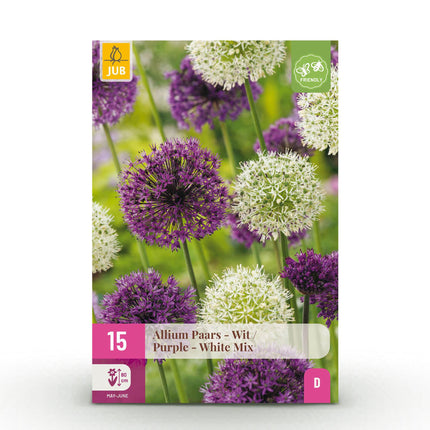 Bloembollen - Allium Purple White Mix - Kleur Paars en Wit - 15 stuks - Bolmaat 10/12 - XXL Pack