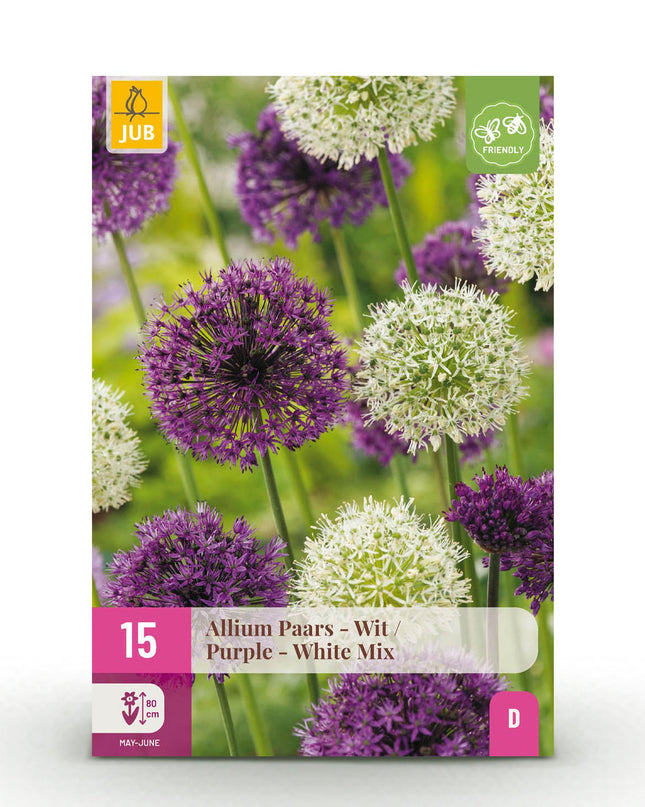 Bloembollen - Allium Purple White Mix - Kleur Paars en Wit - 15 stuks - Bolmaat 10/12 - XXL Pack