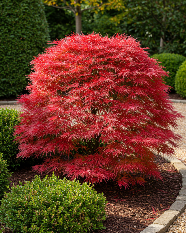 Acero giapponese - Acer palmatum Shaina - Rosso - 2 pezzi - Vaso 19 cm Altezza 70 cm