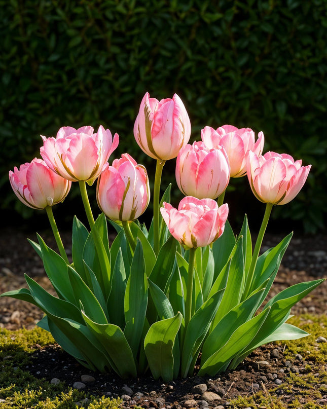 Bloembollen - Tulp Double Pink - Kleur Roze - 12 stuks - Bolmaat 11/12 - XXL Pack
