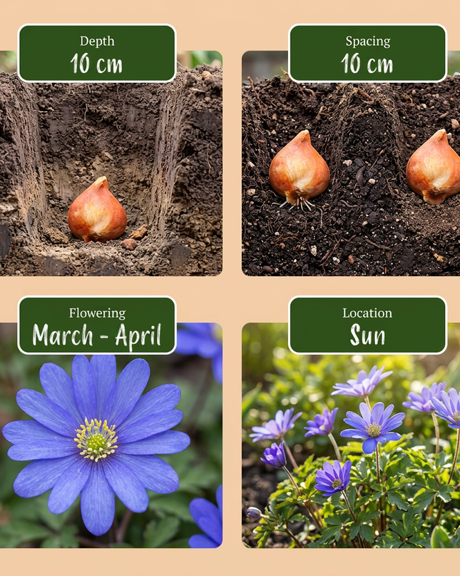 1000x Bulb Garden Blue - Blaue Zwiebelgartenmischung - Verschiedene - Sommerblüher - Zwiebelgröße 10/12
