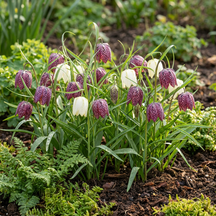 120x Fritillaria Meleagris Mix – Schachbreumen-Mix – Lila und Weiß – Verwilderungszwiebel – Zwiebelgröße 6/7