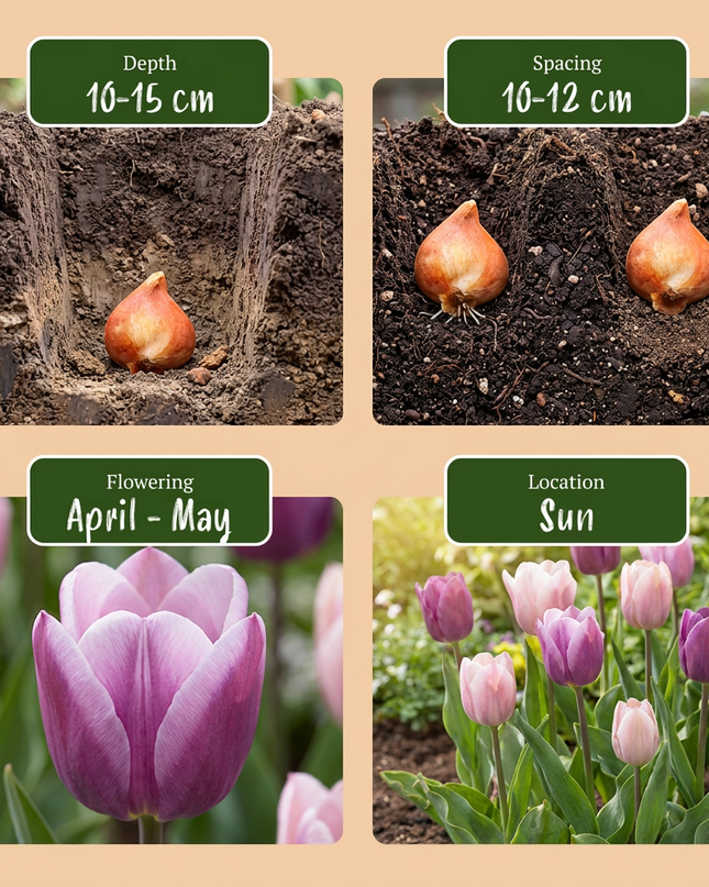24x mezcla de Tulipa Macron - mezcla de tulipanes Macron - Varios - Floración primaveral - Calibre del bulbo 11/12