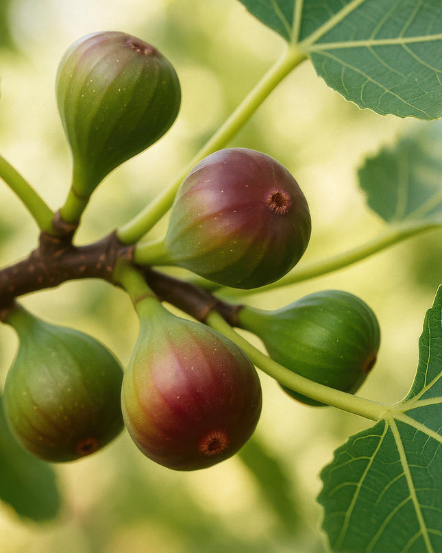 Vijgenboom - 2 planten - Ficus caria Little mis Figgy - Rode Vrucht - Pot 15cm Hoogte 50cm