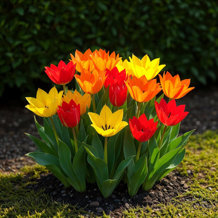Bloembollen - Tulp Praestans mix - Diversen Kleuren - 25 stuks - Bolmaat 8/9 - XXL Pack