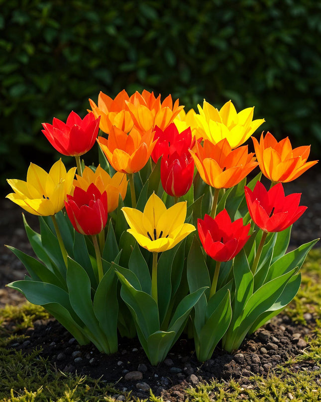 Bloembollen - Tulp Praestans mix - Diversen Kleuren - 25 stuks - Bolmaat 8/9 - XXL Pack