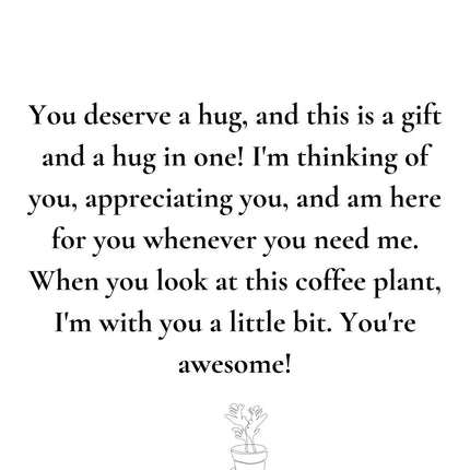 Coffea Arabica Gift "To Hug" met wenskaart - Ø12cm - ↕20cm