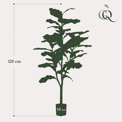 Kunstplant - Ficus Lyrata - Tabaksplant - ↕ 120 cm