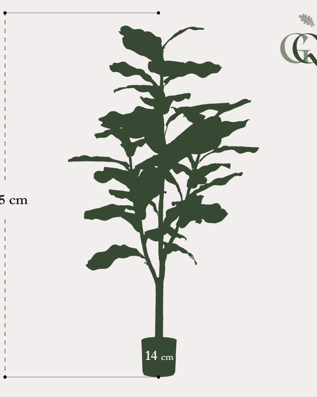 Kunstplant - Ficus Lyrata - Tabaksplant - ↕ 120 cm