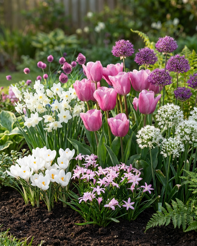 1000x Bulb Garden Pink - Rosa Zwiebelgartenmischung - Verschiedene - Sommerblüher - Zwiebelgröße 10/12