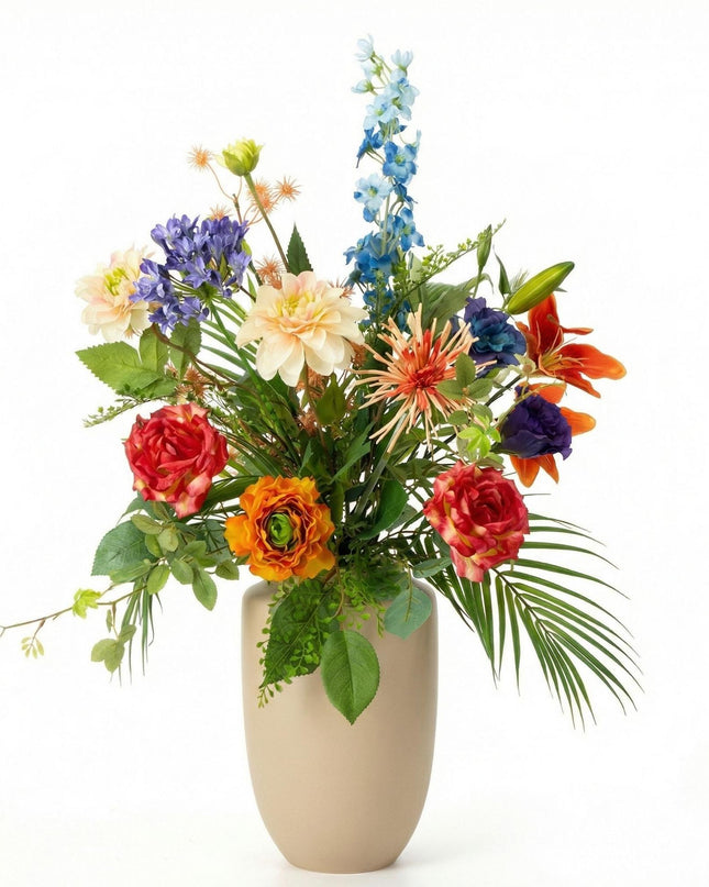 Artificial Flower Bouquet “Colorful Bloom Deluxe” – Real Touch – 70 cm – 18 Stems