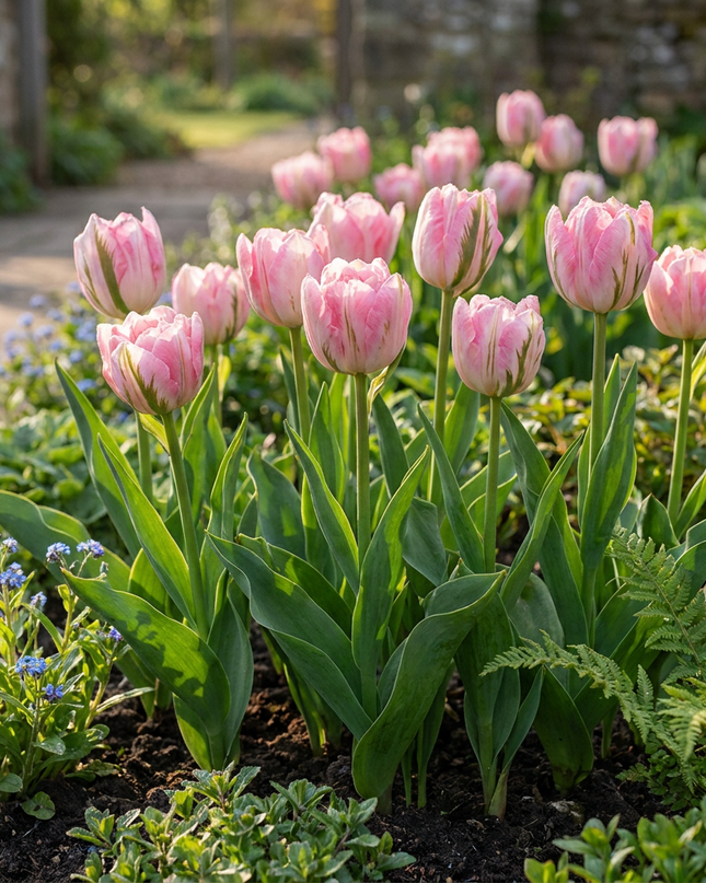96x Tulipa Double Pink - Dubbele roze tulp - Roze - Voorjaarsbloeier - Bolmaat 11/12