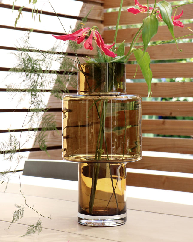 Vaas glas Juba - H40 W20 - Cognac