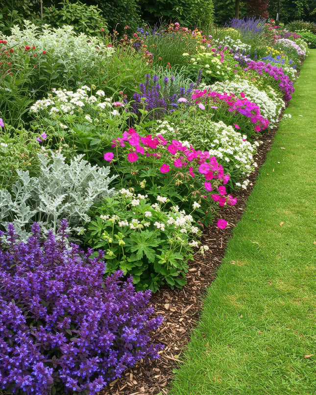 Borderpakket - Bodembedekkend - 24 Vaste planten - 3 m2 - Diversen kleuren - Weinig Onderhoud - Pot 11cm