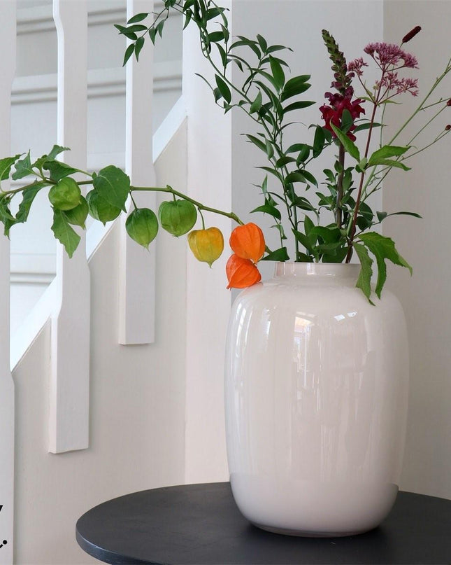 Vaas glas - H35 W25 -Artic Ivory