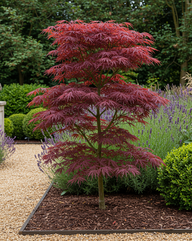 Acero giapponese - Acer palmatum Trompenburg - Viola scuro - 2 pezzi - Vaso 19cm - Altezza 70cm