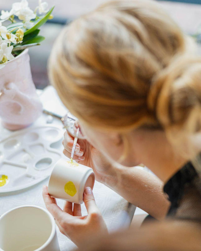 Kolibri Creatives | Verfpakket voor het schilderen van 4 bloempotten + orchideeën | voor 4 personen | Beginnende artiest