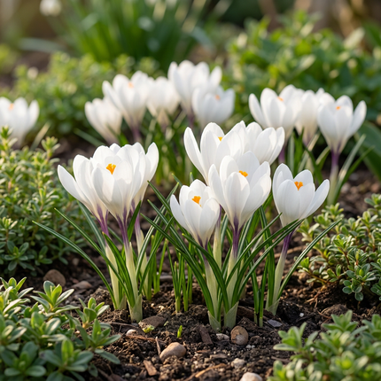 240x Crocus White - Croco bianco - Varie - Bulbo da naturalizzazione - Calibro del bulbo 7/8