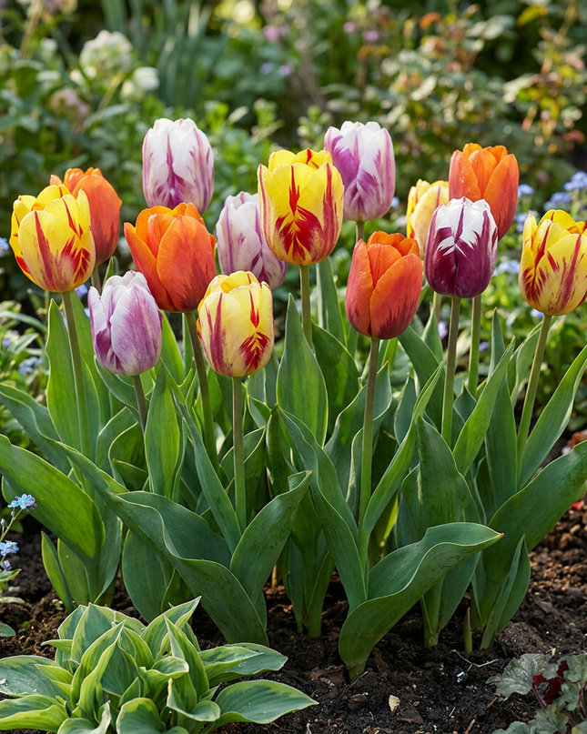 120x Tulipa Flaming Beauty Mix – Tulpe Flaming Beauty Mix – Verschiedene – Frühjahrsblüher – Zwiebelgröße 11/12