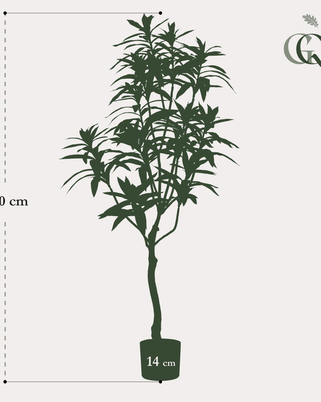 Kunstplant - Dracaena - Drakenboom - ↕ 130 cm