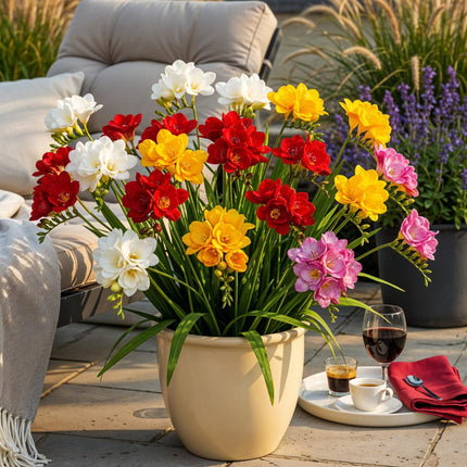 Bloembollen - Freesia Double Mix - Diversen Kleuren - 40 stuks - Bolmaat 5/6 - XXL Pack