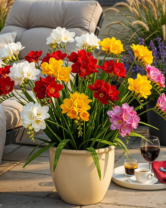 Bloembollen - Freesia Double Mix - Diversen Kleuren - 40 stuks - Bolmaat 5/6 - XXL Pack