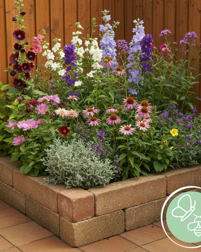 Borderpakket - Bijen en Vlinderlokkend - 8 Vaste planten - 1 m2 - Diversen kleuren - Weinig Onderhoud - Pot 11cm