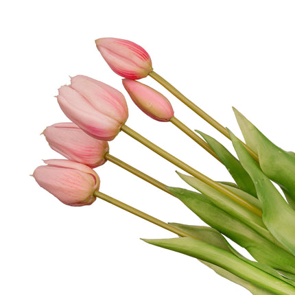 Kunst Tulpen Roze - 10 stuks - 'Real Touch' - 42 cm