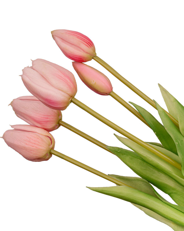 Kunst Tulpen Roze - 10 stuks - 'Real Touch' - 42 cm