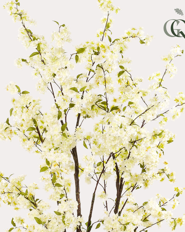 Kunstplant - Prunus - Kersenbloesem - Wit - ↕ 210cm