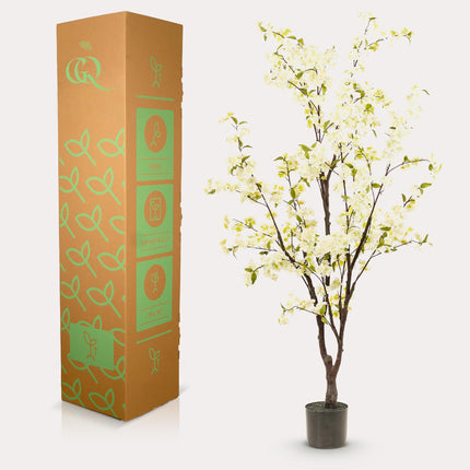 Kunstplant - Prunus - Kersenbloesem - Wit - ↕ 175cm