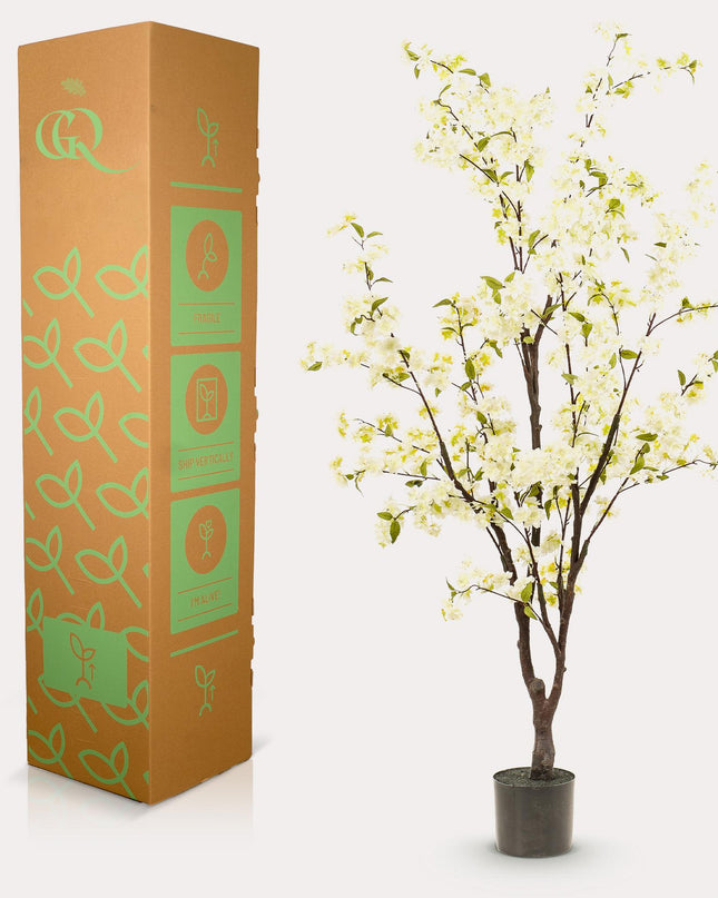 Kunstplant - Prunus - Kersenbloesem - Wit - ↕ 175cm