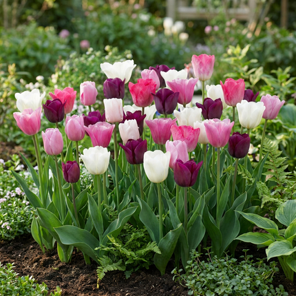 280x Tulipa Pastel mix - Pastel tulip mix - Assorted - Spring flowering bulb - Bulb size 11/15