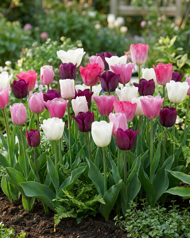 280x Tulipa Pastel mix - Mezcla de tulipanes pastel - Varios - Planta de floración primaveral - Tamaño del bulbo 11/15