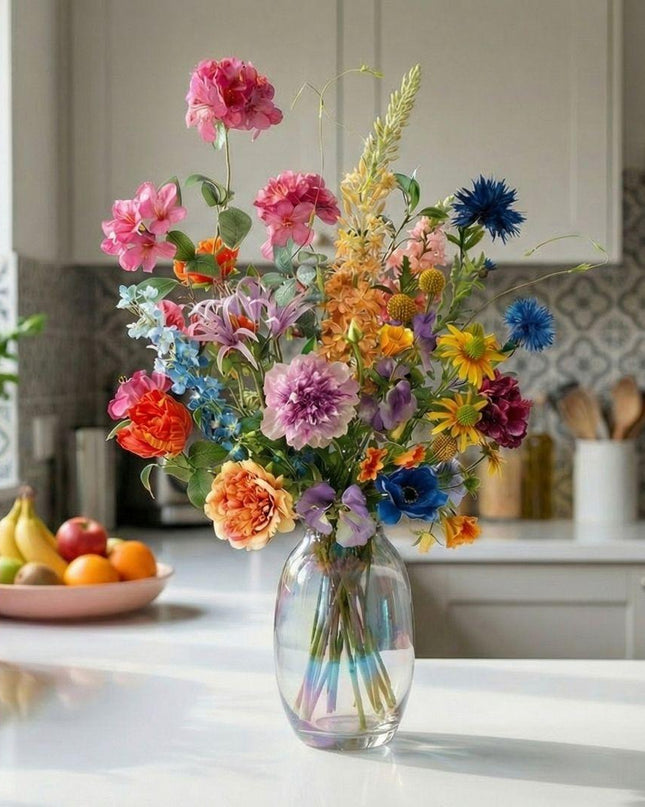 Artificial flowers - bouquet Summer Harmony Deluxe - 19 stems - ↑ 100 cm - Silk flowers