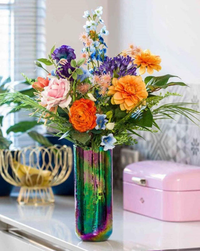 Artificial Flower Bouquet “Colorful Bloom Deluxe” – Real Touch – 70 cm – 18 Stems