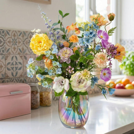 Flores artificiales - ramo Serenidad de Primavera Deluxe - 18 tallos - ↑ 85 cm